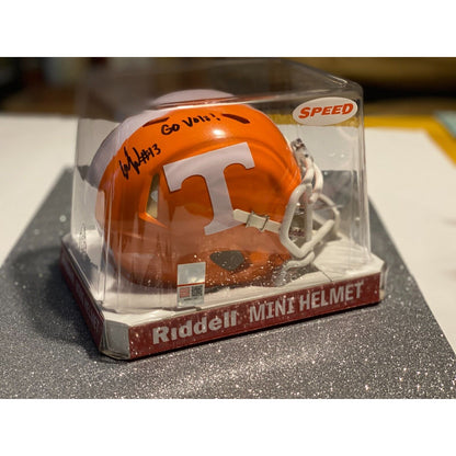 Wesley Walker Go Vols Autographed Riddell Mini Helmet Tennessee Volunteers COA