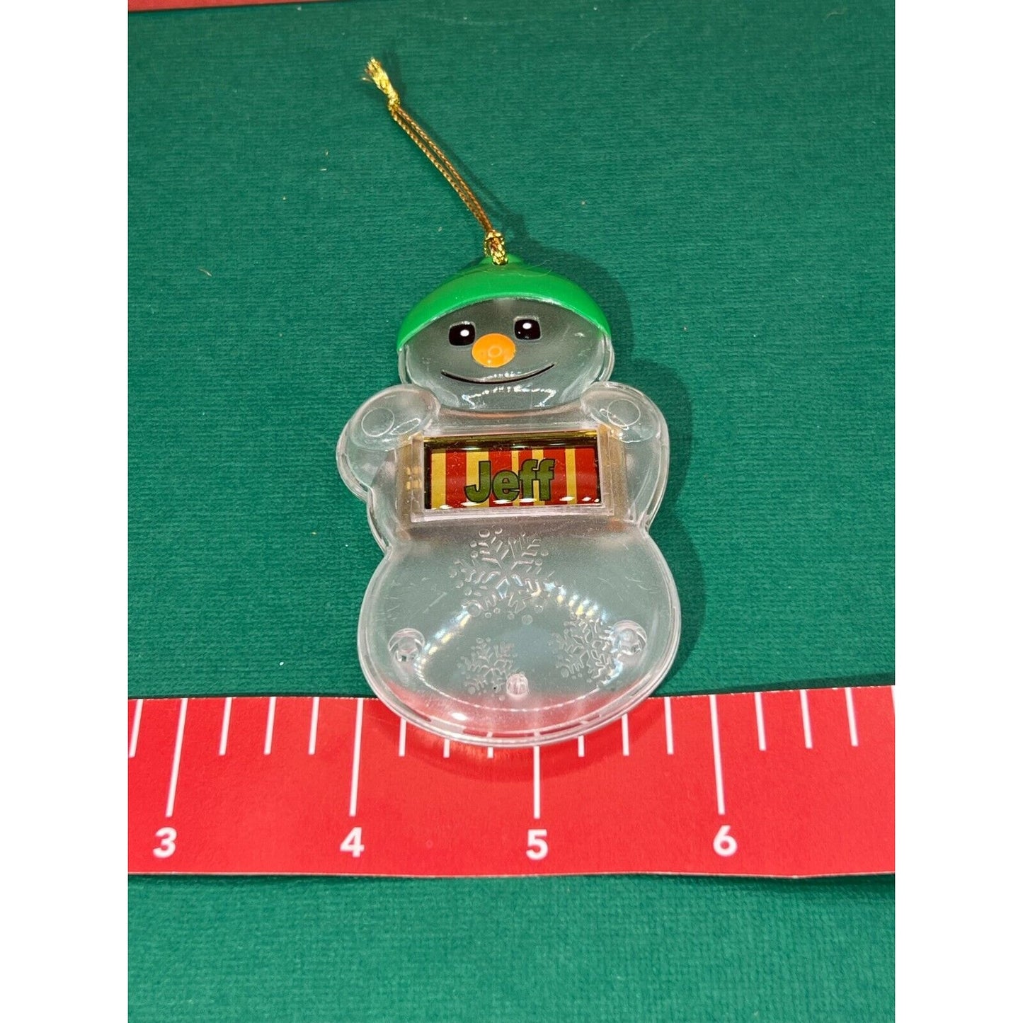 Snowman with Flashing "Jeff" Christmas Ornament