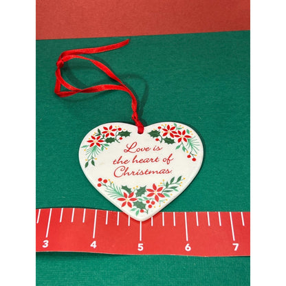 Love is the Heart of Christmas Ornament Porcelain 3" h