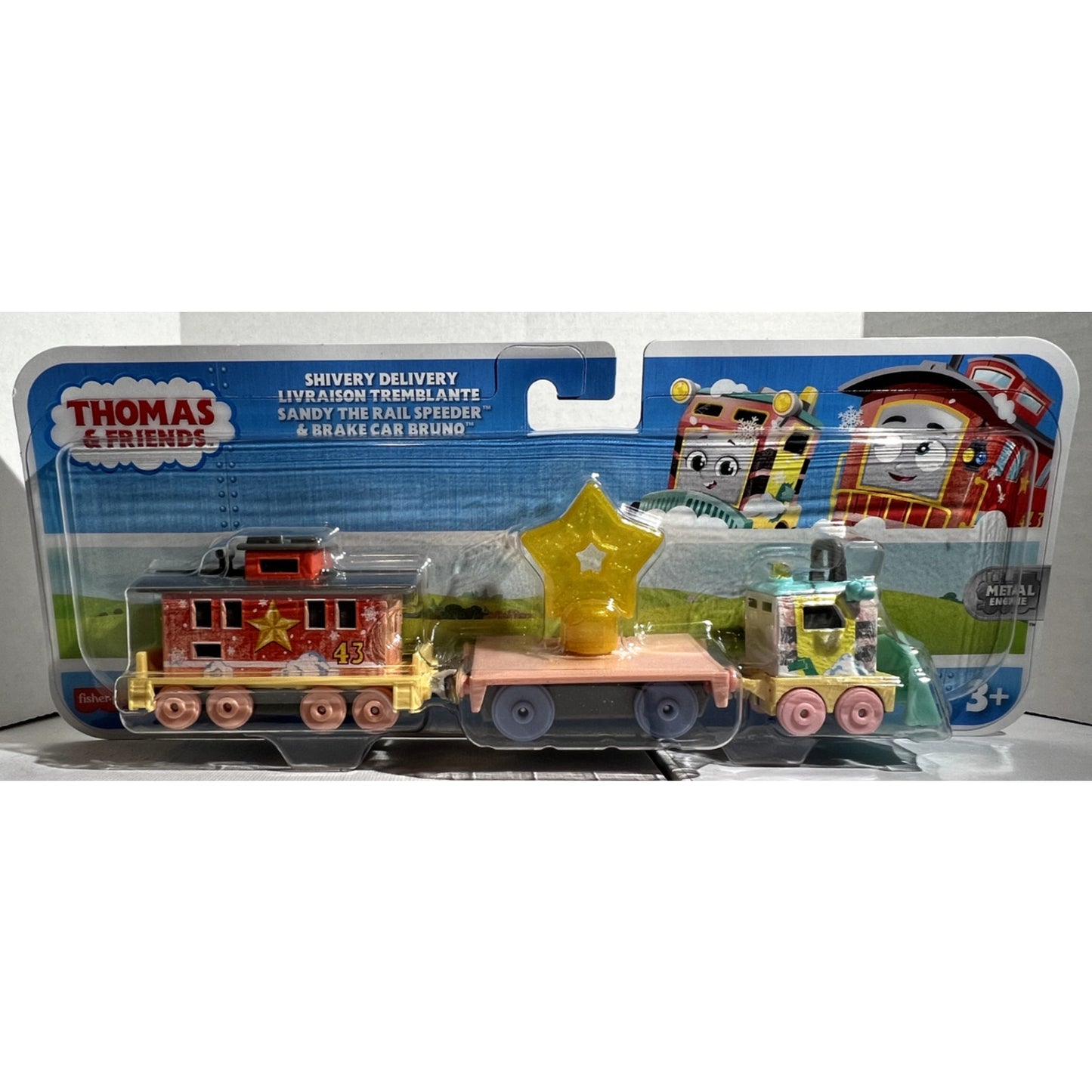 Thomas & Friends Shivery Delivery Sandy The Rail Speeder & Brake Car Bruno NIP