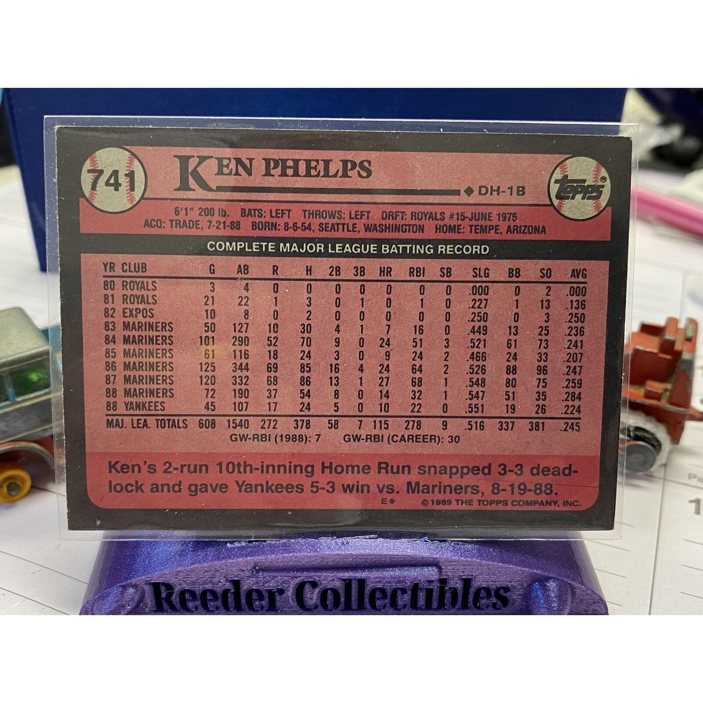 2017 Topps #741 Ken Phelps New York Yankees 1989 Buyback