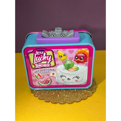 International Foods Little Lucky Lunchbox Metal Tin Empty 3.5" x 2.75" x 1.75"