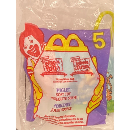 1999 Winnie The Pooh McDonalds Happy Meal Toy Plush Clip Piglet #5 sealed