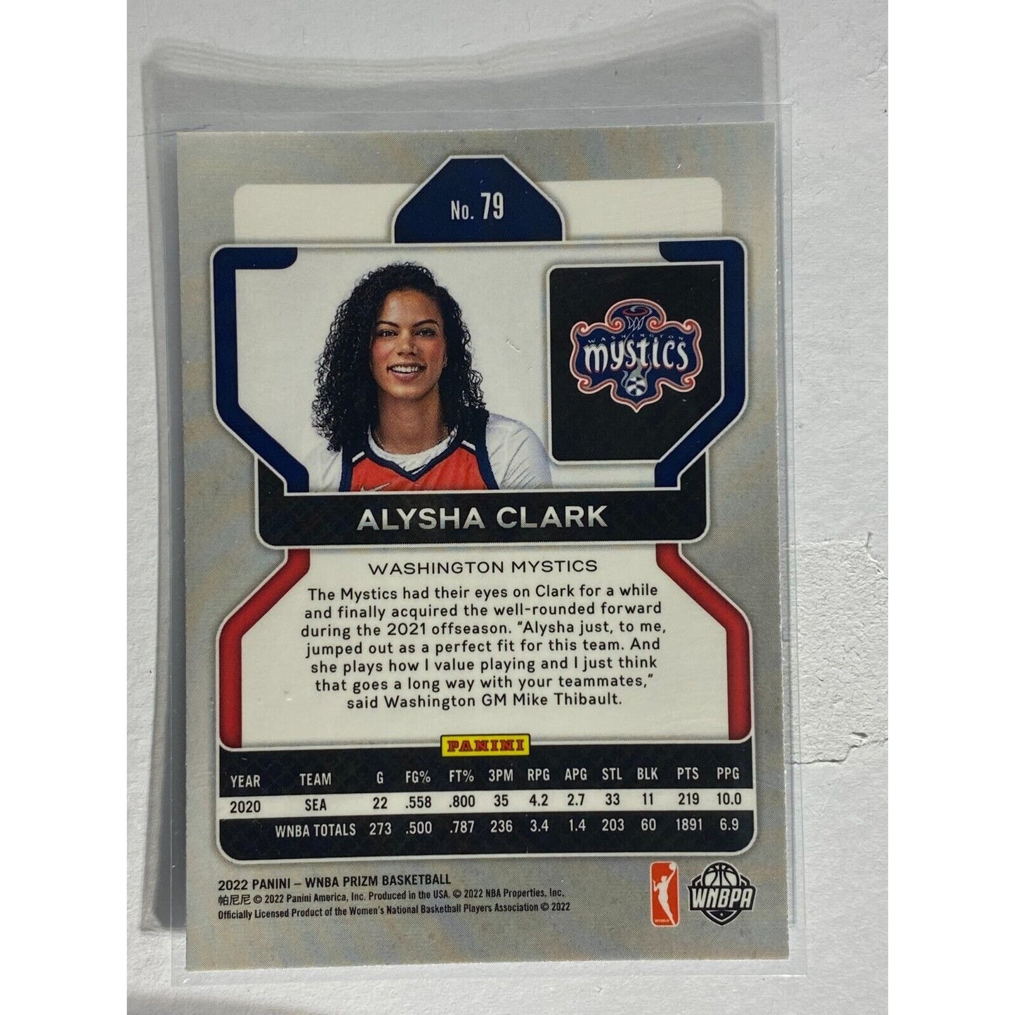 Alysha Clark #79 2022 WNBA Panini Prizm