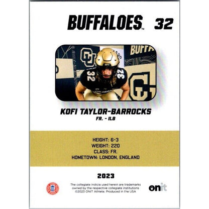 2023 Onit Football Kofi Taylor-Barrocks Colorado Buffaloes