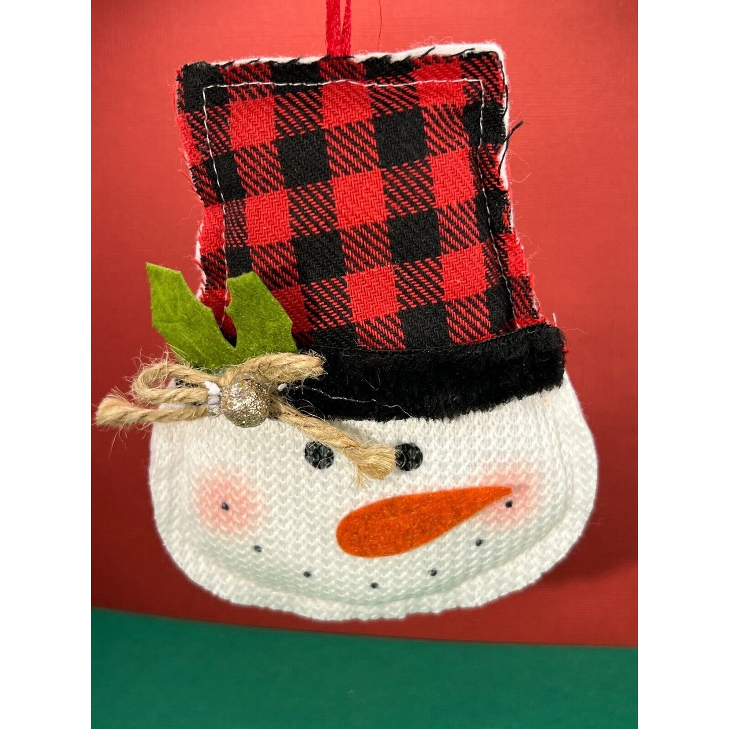 Snowman Christmas Ornament Cloth Sewn Poly-Fil