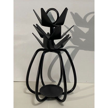 Pineapple Shaped Black Wrought Iron Candle Holder Amish Made