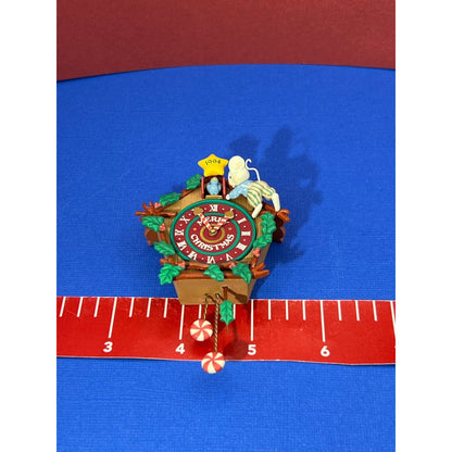 Carlton Christmas Ornament Holiday Time Mouse Checks Time on Clock 1984