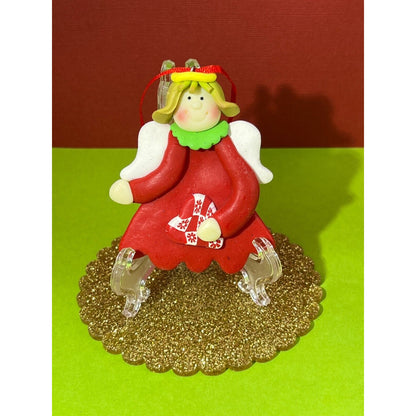 Polymer Clay Santa, Angel Christmas Ornaments (2)