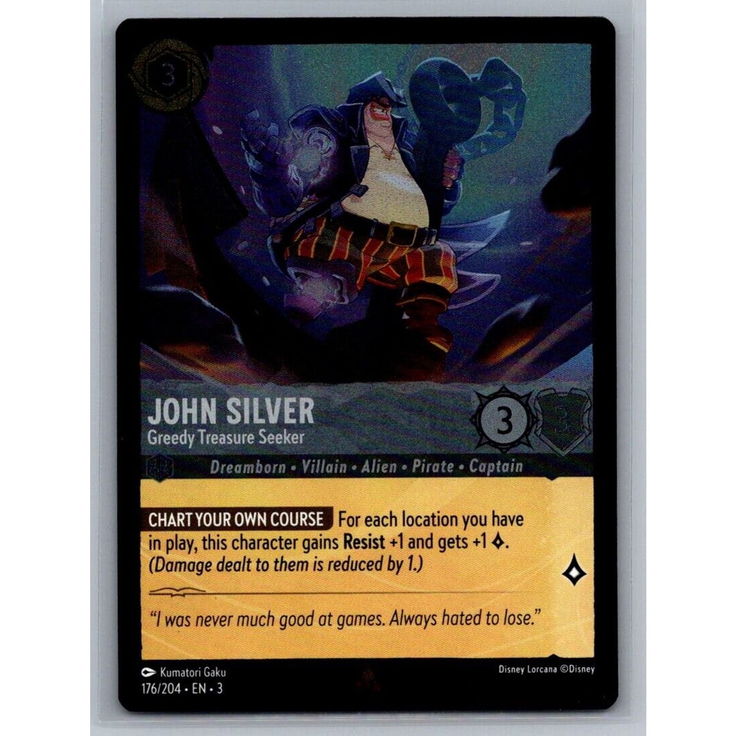 Into the Inklands #176 John Silver Greedy Treasure Seeker Foil