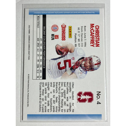 Christian McCaffrey #4 2022 Panini Draft Picks Stanford