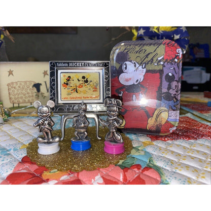 Mickey Minnie Mouse Donald Duck Pewter Coca Cola Thimble Sign