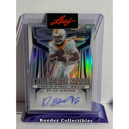 2024 Leaf Metal Collegiate Stars Dylan Sampson Auto Tennessee Volunteers 48/94