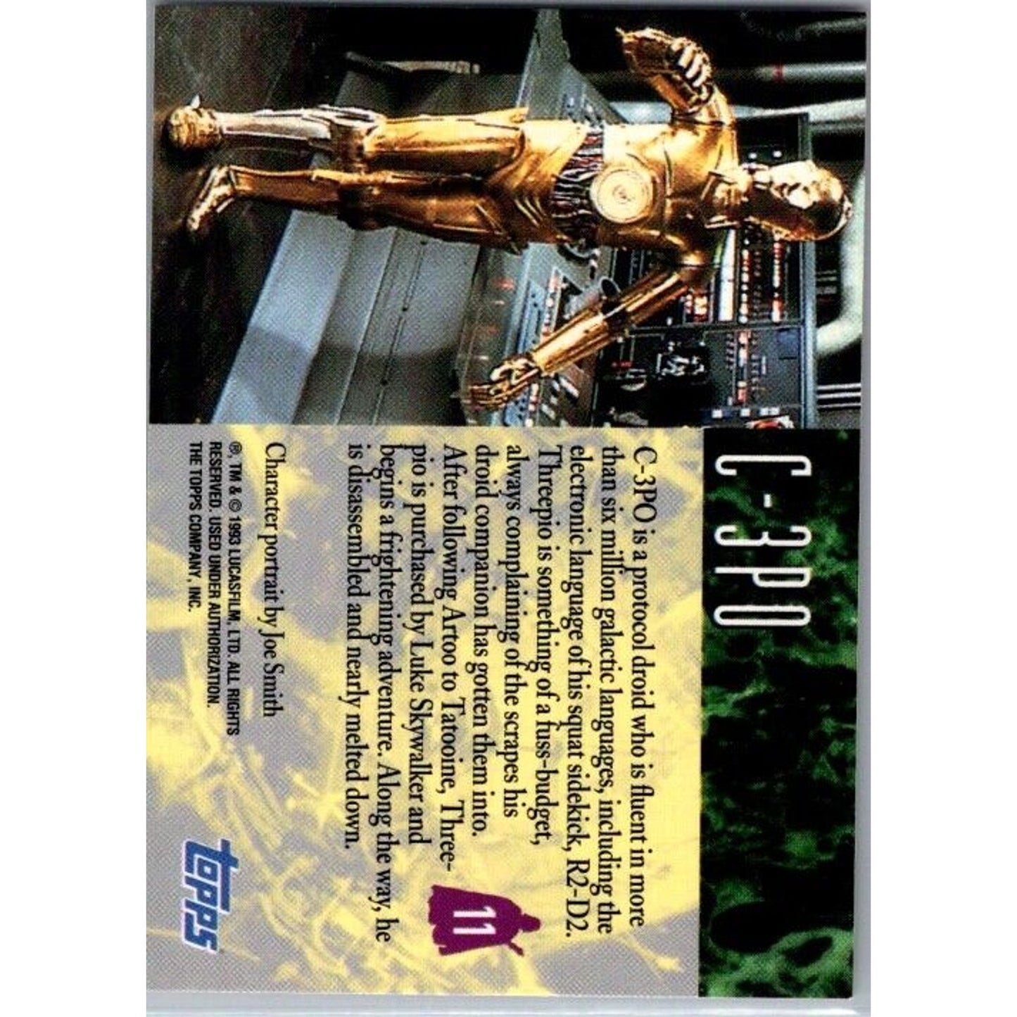 1993 Star Wars Galaxy #11 C-3PO Character Cards