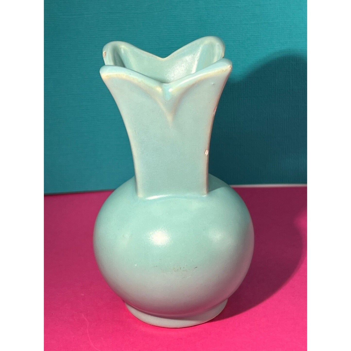 Tourquise Miniature Four Sided Vase 4.5 in