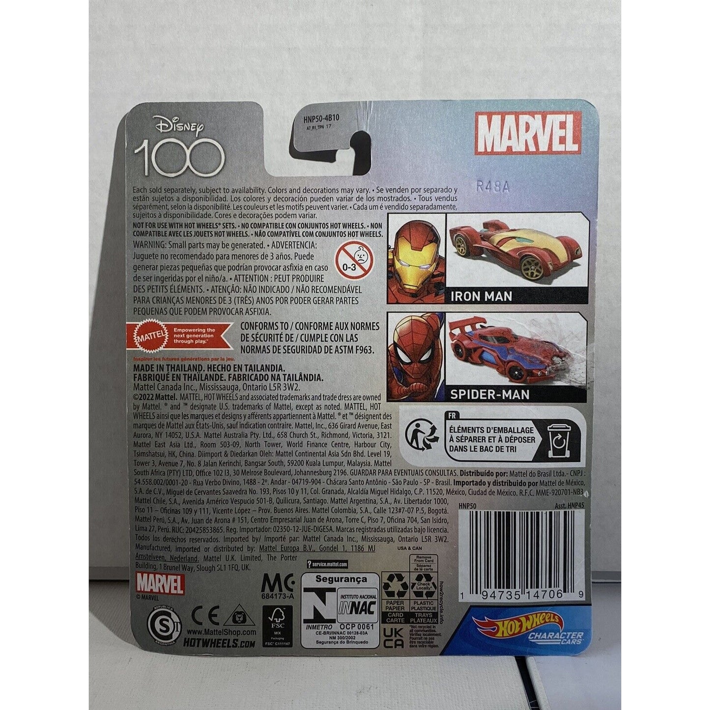 Hot Wheels Character Cars Disney 100 Years Marvel Iron Man 2023