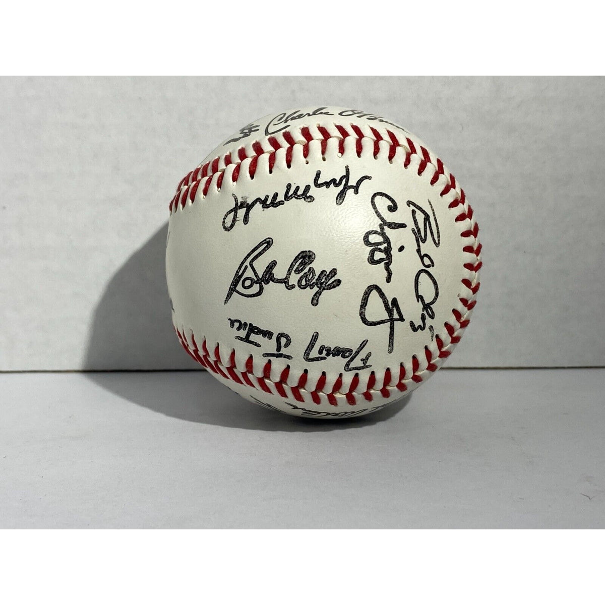 1990s - 2000s Atlanta Braves Team Facsimile Autograph Stamp Baseball Ball