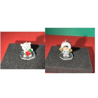 Hallmark Keepsake Ornament Miniature Little Frosty Eskimo & Bear Lot of 2