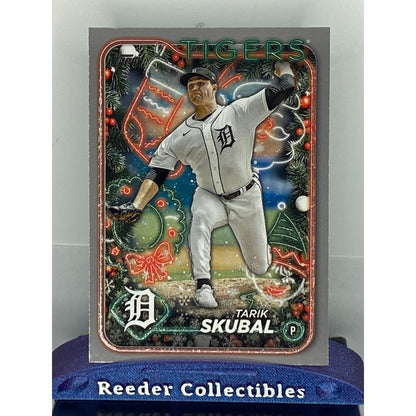 2024 Topps Holiday #H144 Tarik Skubal Detroit Tigers Silver Glitter Parallel RC