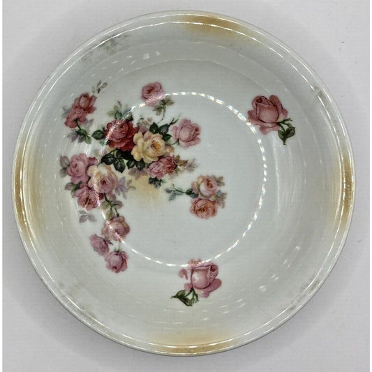 Porcelain Dessert Bowl Vintage Roses Flowers German Dresden 5” Side Dish Floral