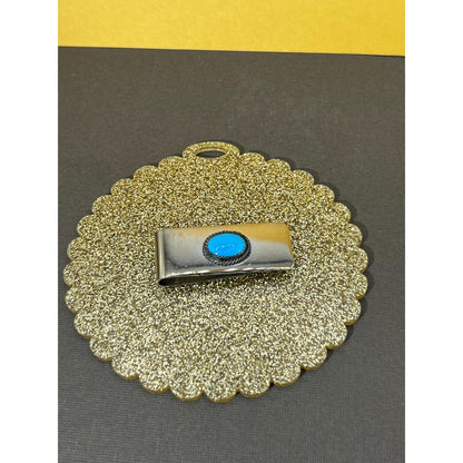 Turquoise Stone & Silver Money Clip From Gallup New Mexico 2008