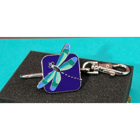 Dragonfly Finders Key Purse Purple Green Light Blue Keyring Keychain