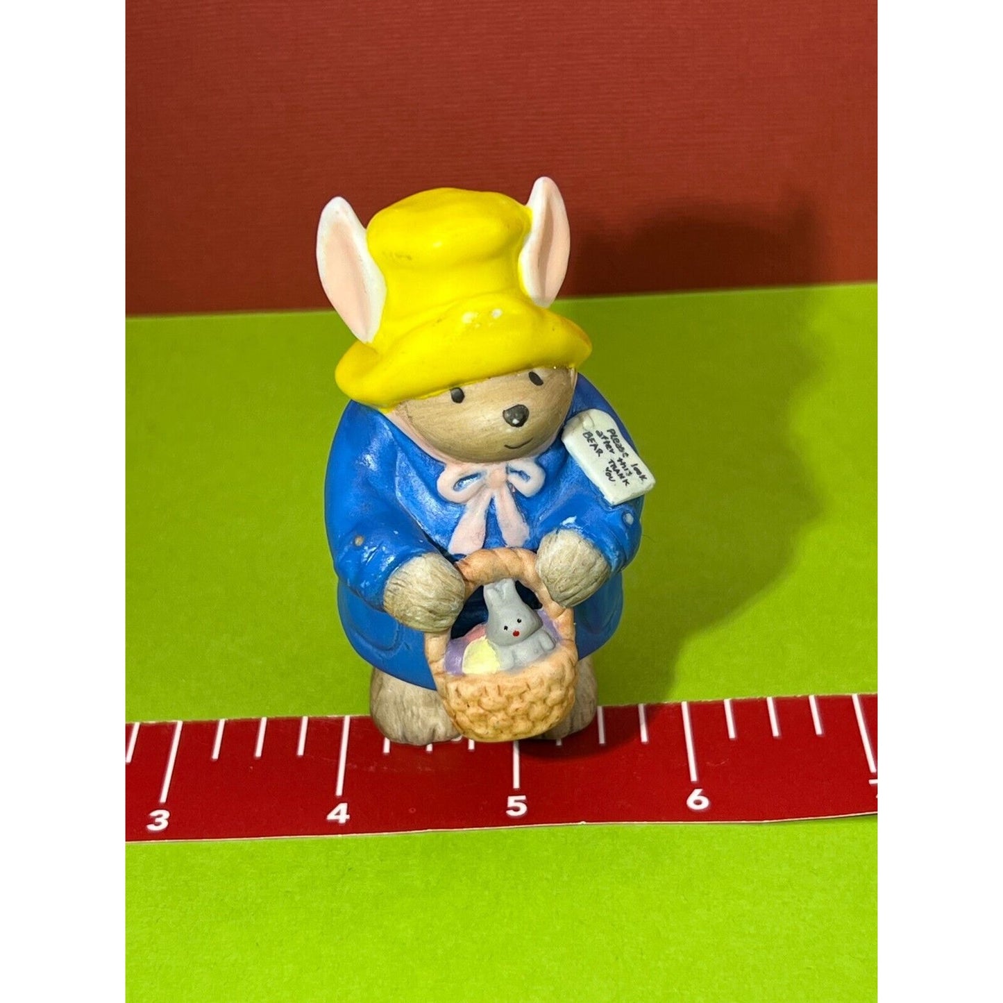 (2) 1991 Enesco Eden Toys Paddington Bear Happy Spring Easter Eggs Figurine Rare