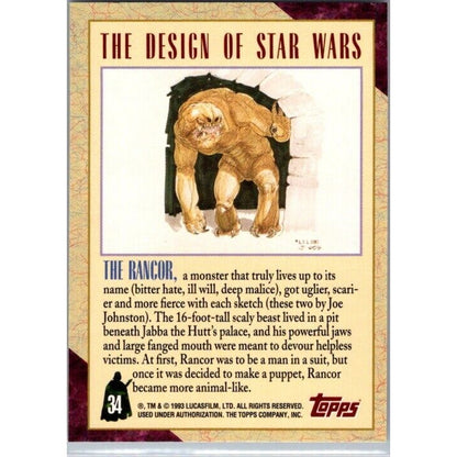 1993 Star Wars Galaxy #34 The Rancor Design of Star Wars