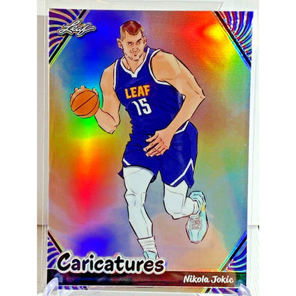 NIKOLA JOKIC Holo 2024 Leaf Caricatures #C-08 Anime Refractor /49 NUGGETS