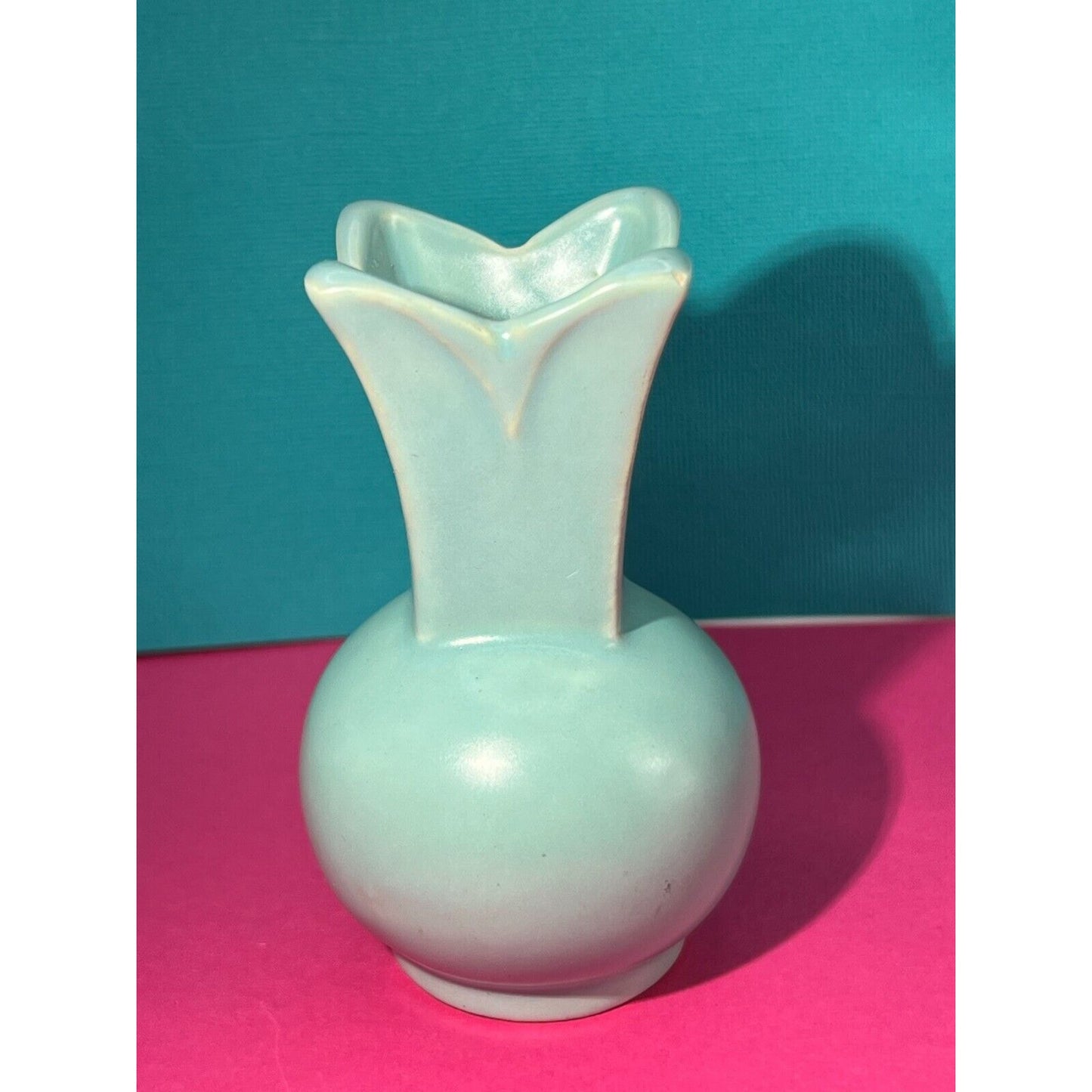 Tourquise Miniature Four Sided Vase 4.5 in