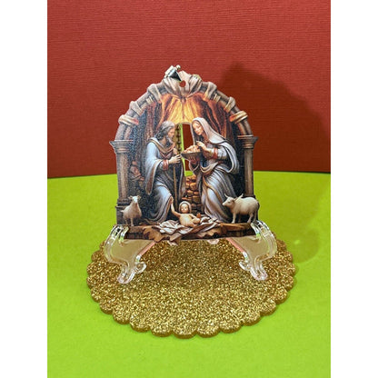 Nativity Christmas Hanging Ornament Translucent Acrylic Back AC1585