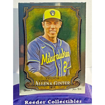 2024 Allen & Ginter #43 Christian Yelich Brewers Rookie Glossy Refractor