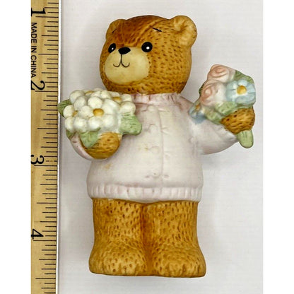 Enesco Lucy and Me Bear Bouquets of Flowers 3 1/4 Inch High