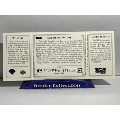 Ty Cobb Honus Wagner 1993 Upper Deck Tri Fold Pittsburgh Pirates Detroit Tigers
