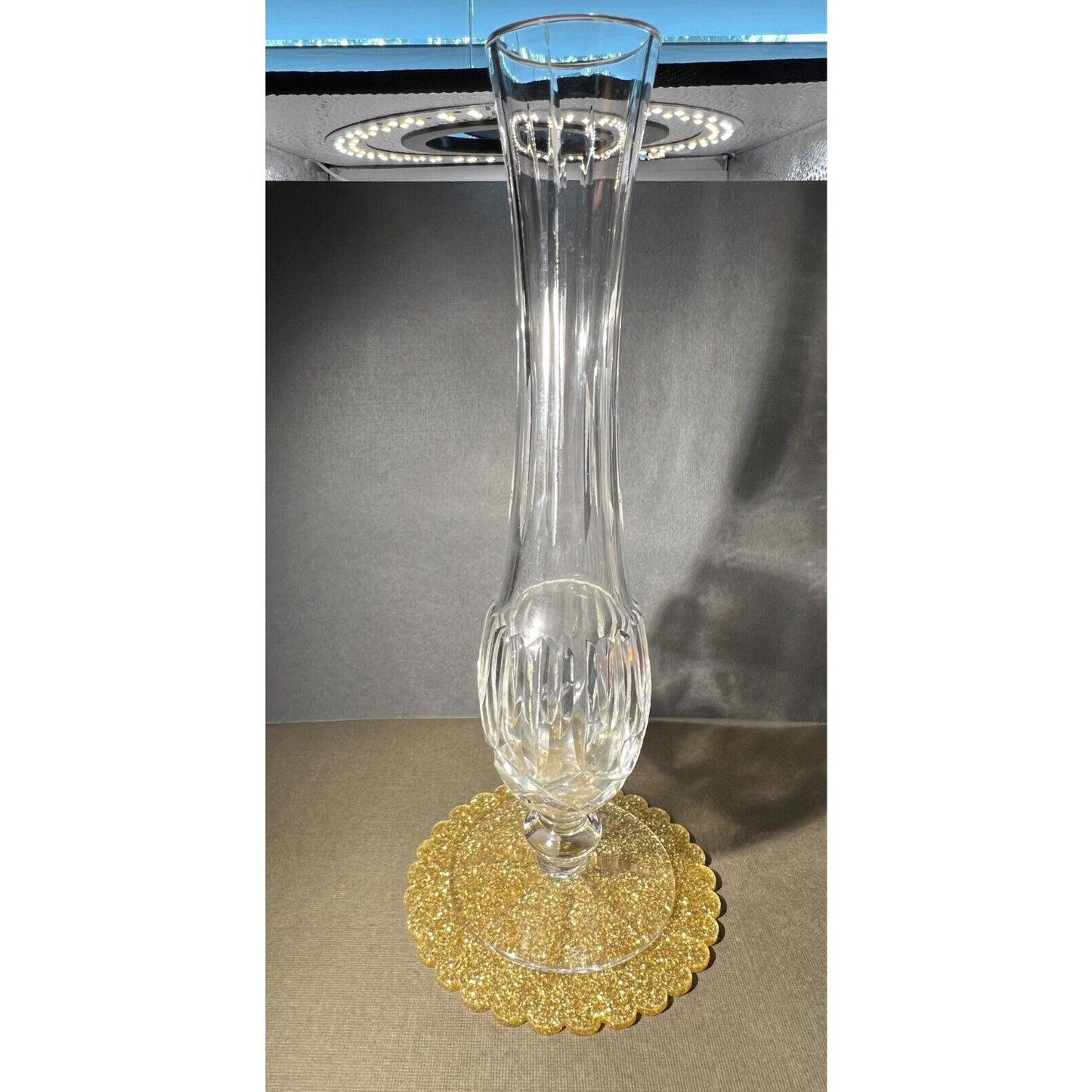 Waterford Crystal Lismore Single Stem Bud Vase 9 1/4 Inches Tall 1 Inch Opening