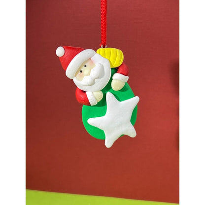 Polymer Clay Santa, Angel Christmas Ornaments (2)