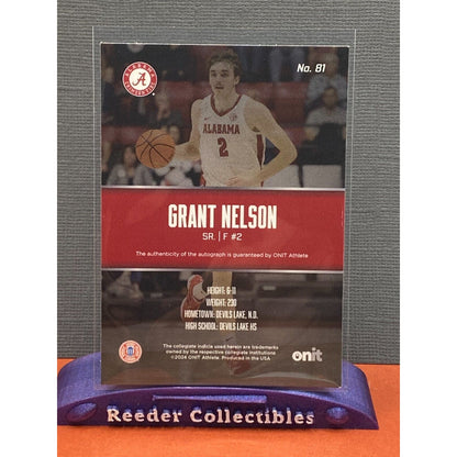 Grant Nelson 2023-2024 Onit #81 Silver Holo 99/100 Alabama Crimson Tide Auto