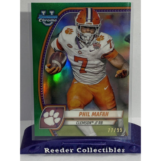 2024 Bowman U Chrome #144 Phil Mafah Clemson Green Refractor /99