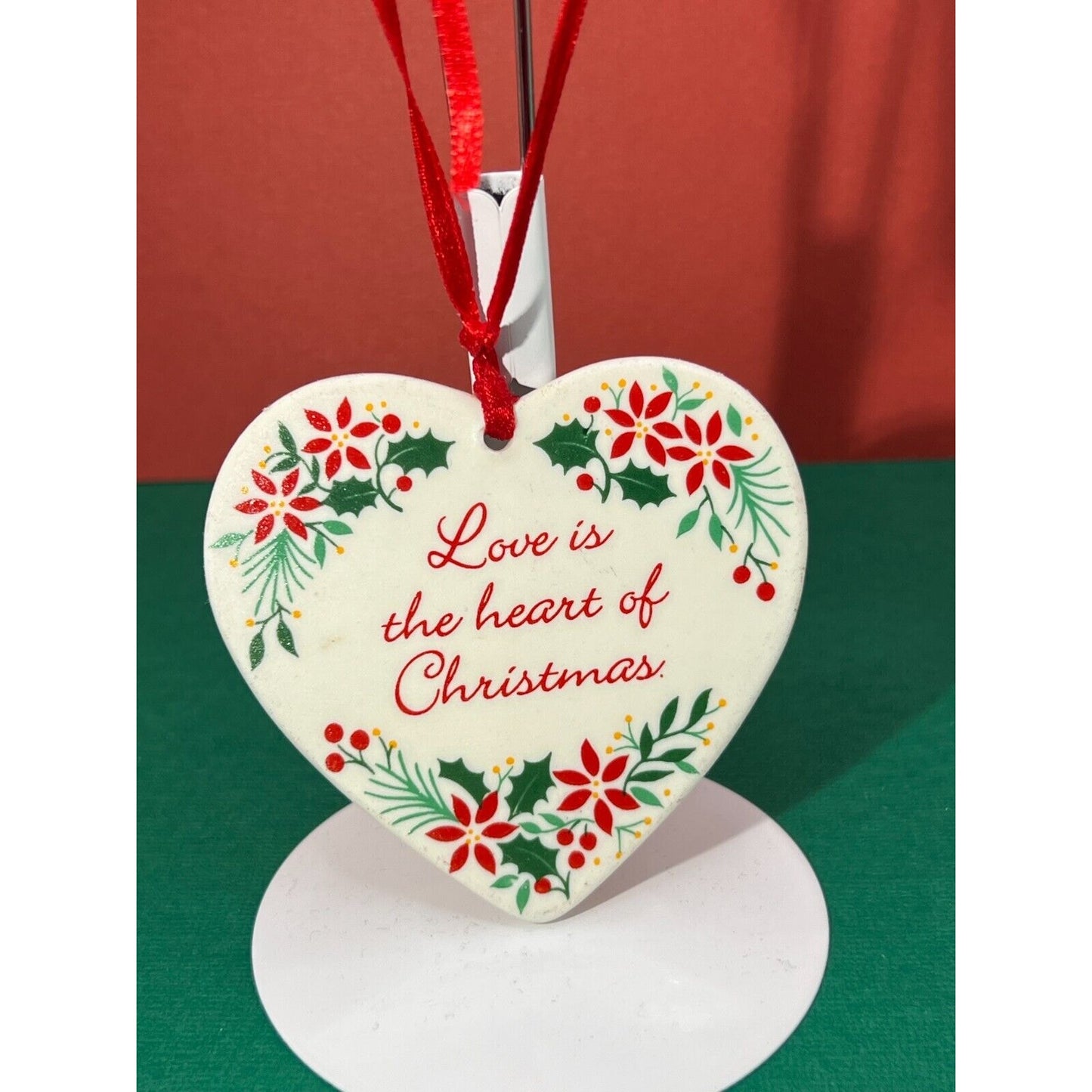 Love is the Heart of Christmas Ornament Porcelain 3" h