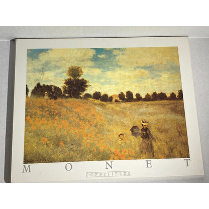 Monet Poppyfields Wooden Plaque Wall Modern Decor 8x11