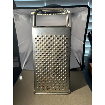 Vintage Rustic Cheese Grater 4 Sided Metal Shredder 9" x 4.25" x 3.25"