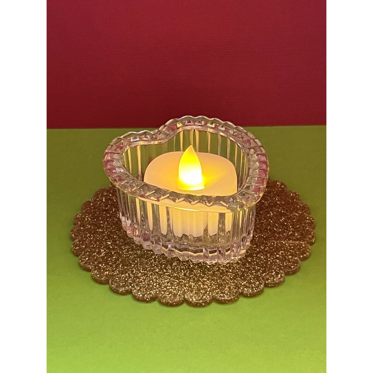 Homco Heart Candle / Ring Holder (Candle not Included)