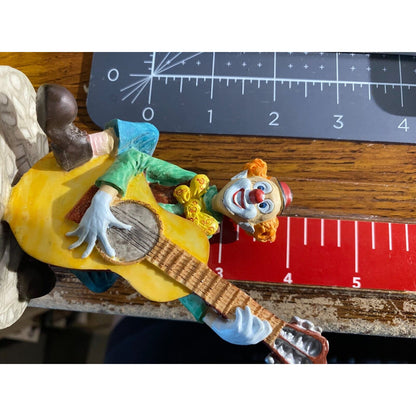 Stone Ave Collectors Clown Figurines, Guitar and Puppies Lot of Two