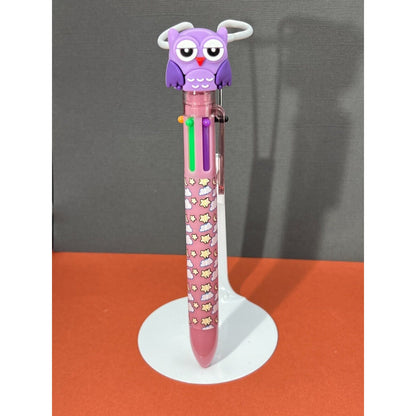 Animal Head 6 Color Ink Pen Purple Owl