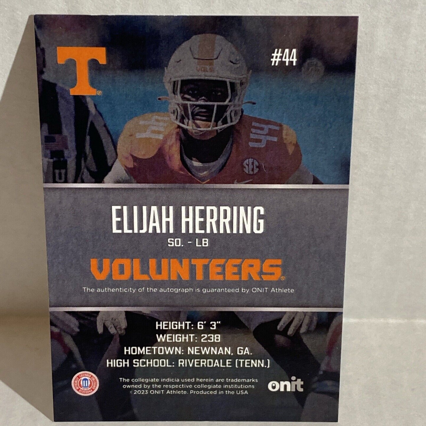 ELIJAH HERRING AUTO 269/300 2023 ONIT TN VOLS SIGNATURE