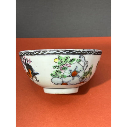 Asian Dish Rooster Bowl Hand Painted
