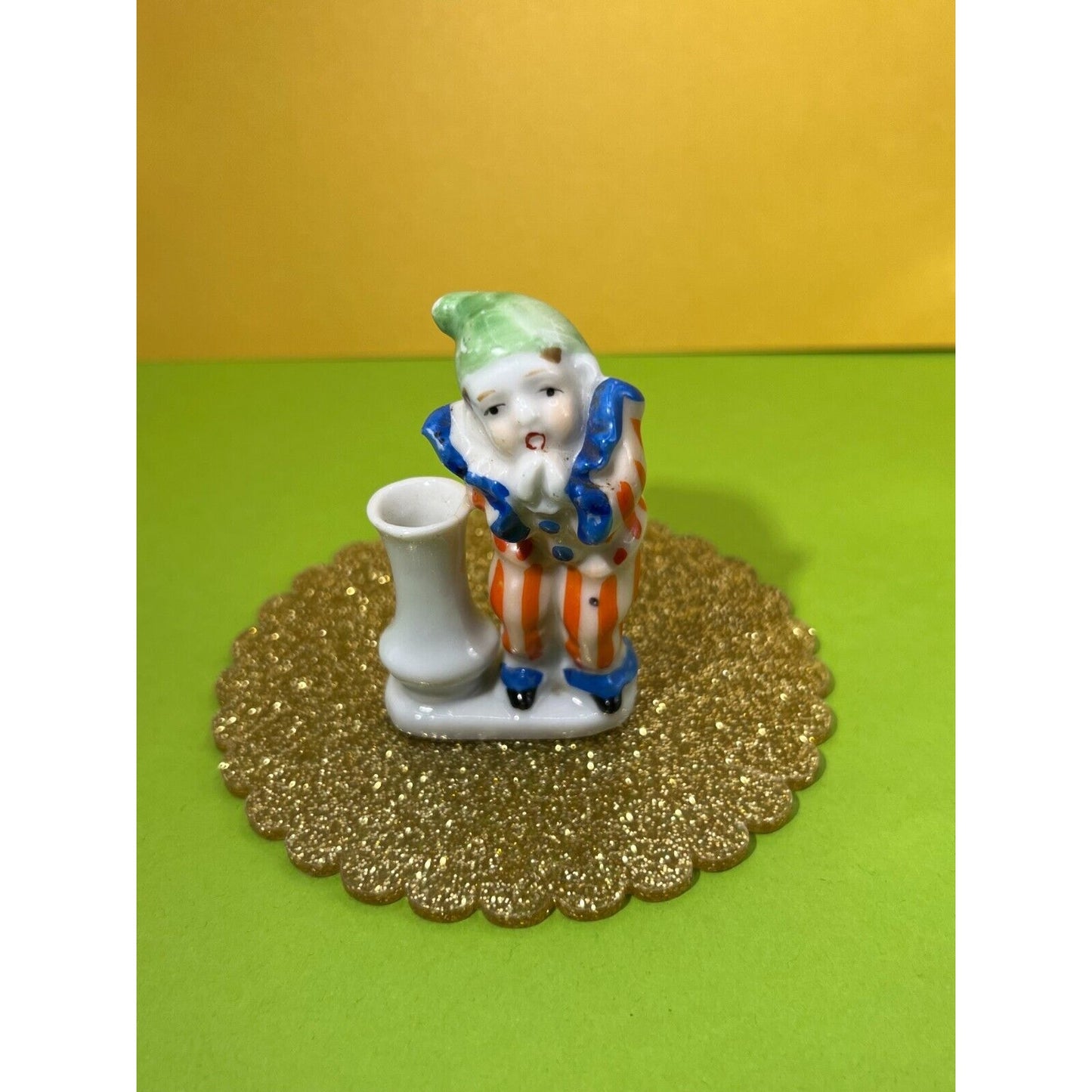 1940's Vintage Clown Miniature Toothpick Holder Bud Vase Occupied Japan