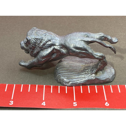 Handcrafted Made in USA Vintage Pewter Lion Figurine Collectible 12.3oz 1.75"h