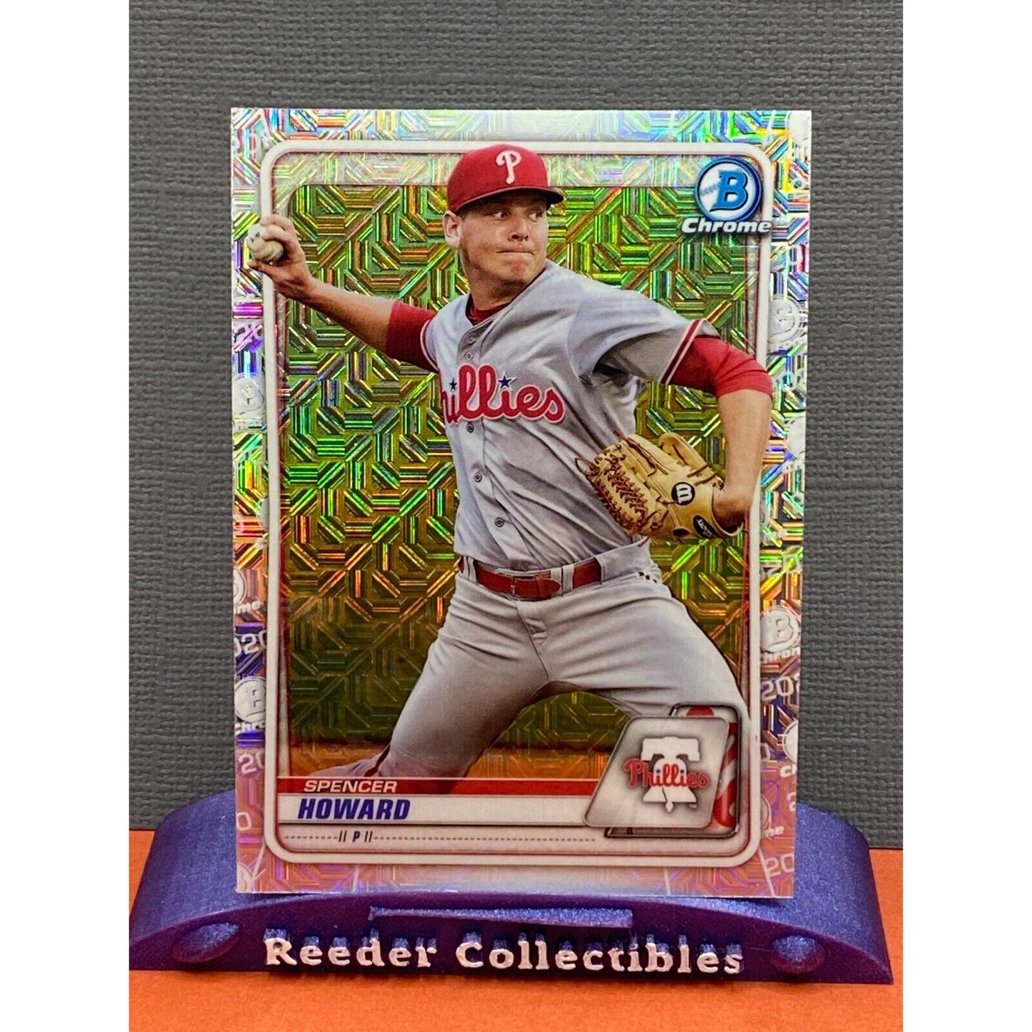 Spencer Howard 2020 Bowman Chrome Prospects #BCP-55 Phillies Mojo Refractor
