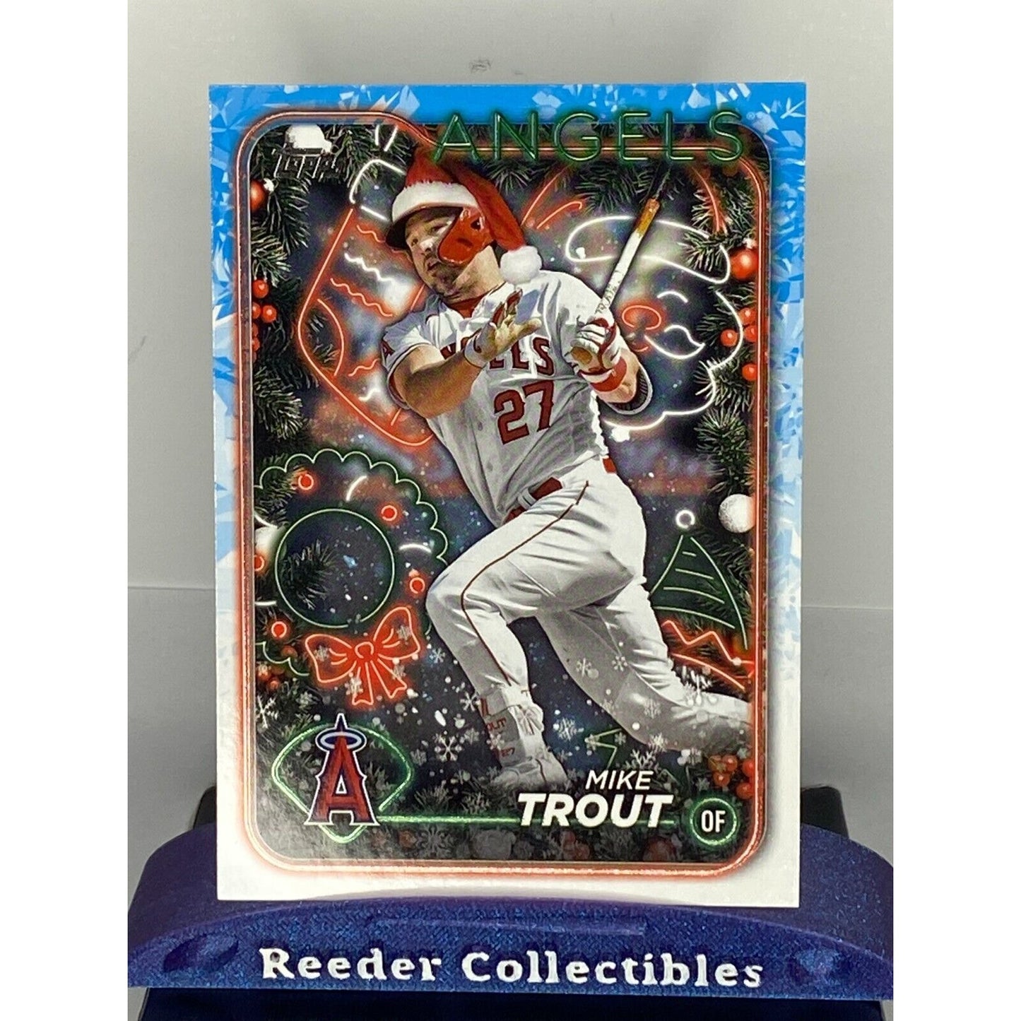 2024 Topps Holiday #H27 Mike Trout Los Angeles Angels Santa Hat Variation